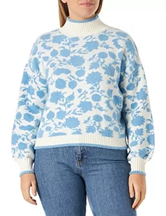 Springfield Damski sweter polo z dżerseju, jasnoniebieski, XS, Jasnoniebieski, XS - Swetry damskie - miniaturka - grafika 1