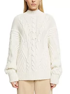 Swetry damskie - edc by ESPRIT Damski sweter 102CC1I320, 110/OFF biały, M - miniaturka - grafika 1