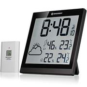 Zegary - Bresser Bresser TemeoTrend JC black LCD Weather Wall Clock 7004404 - miniaturka - grafika 1