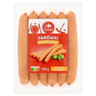 Carrefour Classic Parówki wieprzowe 250 g - Kiełbasa i wędliny - miniaturka - grafika 1