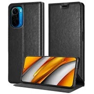 Etui i futerały do telefonów - Etui Cadorabo do Xiaomi Mi 11i / POCO F3 w kolorze NIGHT BLACK Pokrowiec ochronny z zapięciem magnetycznym, funkcją podstawki i kieszenią na karty Flip Case Cover Etui Handy Klapp Hülle Book Tasche - miniaturka - grafika 1