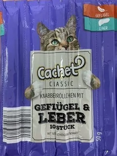 Cachet Kabanos Drób & Wątróbka 10 szt. - Przysmaki dla kotów - miniaturka - grafika 1