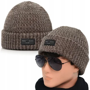 CZAPKA męska ZIMOWA Ciepła na Mrozy BRĄZOWA Produkt Polski Pako Jeans - Czapki męskie - miniaturka - grafika 1
