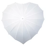 Parasole - Ślubna Parasolka W Kształcie Serca W Kolorze Białym - miniaturka - grafika 1
