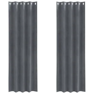 vidaXL Zasłony Jasnoszare Poliester 140 x 260 cm Zasłony z oczkami - Zasłony - miniaturka - grafika 1