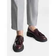 Półbuty damskie - Loafersy Gino Rossi GRACE-I24-26375NB Bordowy - miniaturka - grafika 1