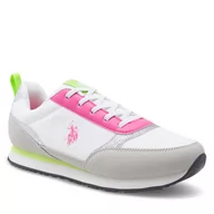 Buty dla dziewczynek - Sneakersy U.S. Polo Assn. NOBIK013 Białe złoto - miniaturka - grafika 1