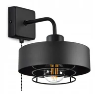 Lampy ścienne - Lampa Ścienna Kinkiet Czarna z włącznikiem Loft - miniaturka - grafika 1