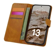 Etui i futerały do telefonów - Bizon z klapką Pocket do Oppo Reno13 Brązowy - miniaturka - grafika 1