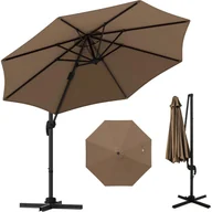 Parasole ogrodowe - Parasol Deporte 3x3M, Parasol Ogrodowy Obracany o 360°, z Aluminiowym Słupkiem, 5 Regulowanych Kątów Nachylenia (Brązowy) - miniaturka - grafika 1