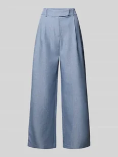 Spodnie szerokie o kroju regular fit z zapięciem na haftkę model ‘LINDA’ - Spodnie damskie Spodnie szerokie o kroju regular fit z zapięciem na haftkę model ‘LINDA’ - Spodnie damskie - miniaturka - grafika 1