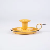 Świeczniki - Świecznik emaliowany klasyczny vintage jasna morelowy - miniaturka - grafika 1