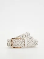 Paski - Reserved - Pleciony pasek z klamrą - biały - miniaturka - grafika 1