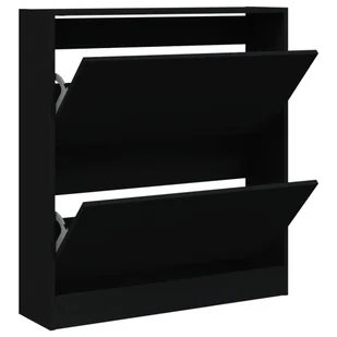 vidaXL Szafka na buty czarna 80x21x87,5 cm materiał drewnopochodny - Szafki na buty - miniaturka - grafika 1