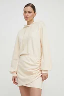 Sukienki - Patrizia Pepe sukienka kolor beżowy mini oversize - miniaturka - grafika 1