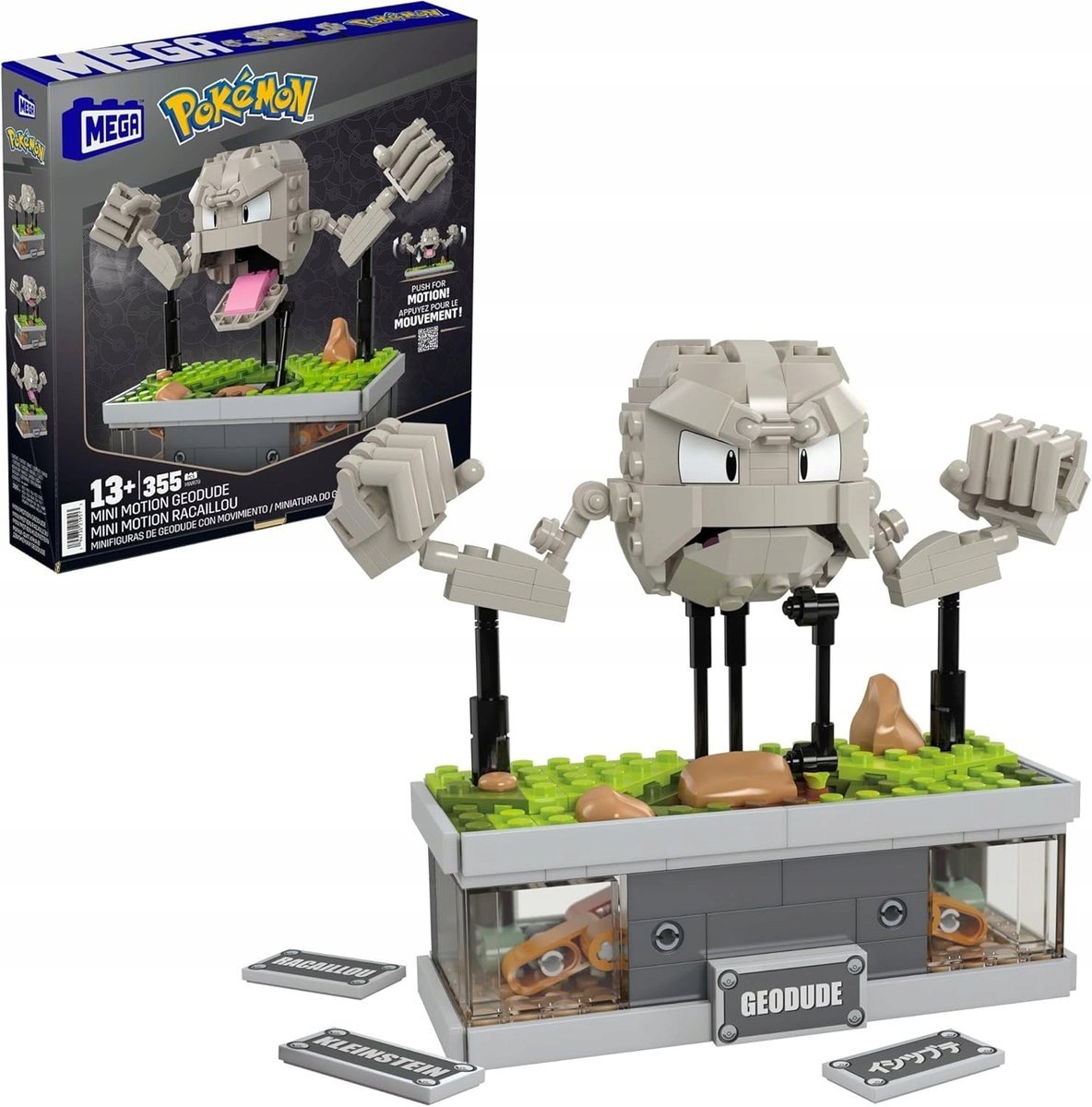 KLOCKI KONSTRUKCYJNE POKÉMON GEODUDE RUCHOMA FIGURKA 364 ELEMENTY 12,5 CM