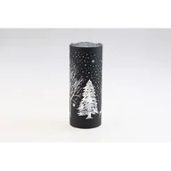 Ozdoby bożonarodzeniowe - Świecznik szklany LED 8 x 20 cm czarny - miniaturka - grafika 1