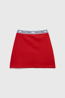 Sukienki i spódniczki dla dziewczynek - Tommy Hilfiger spódnica dziecięca kolor czerwony mini prosta - grafika 1