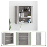 Szafki do salonu - The Living Store Szafka ścienna Grey Sonoma 80x33x80 cm Materiał drewnopochodny - miniaturka - grafika 1
