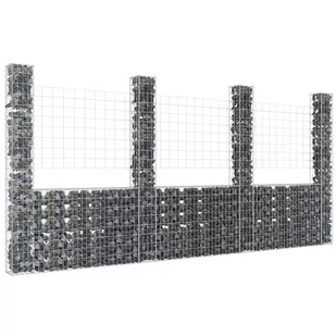 Vidaxl shumee shumee gabionowe z 4 słupkami żelazo 380x20x200 cm - Ogrodzenia - miniaturka - grafika 1
