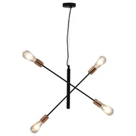 Lampy sufitowe - vidaXL Żyrandol z żarówkami żarnikowymi, 2 W, czarno-miedziany, E27 - miniaturka - grafika 1