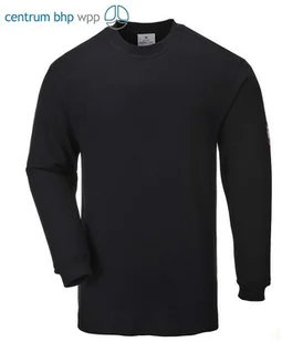 PORTWEST FR11 T-SHIRT Z DŁUGIMI RĘKAWAMI, ANTYSTATYCZNY, TRUDNOPALNY; CZARNY - Odzież robocza - miniaturka - grafika 1
