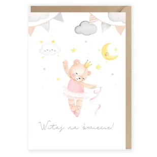 Cardie Kartka z okacji narodzin dziewczynka K104 431343 - Kartki okolicznościowe i zaproszenia - miniaturka - grafika 1