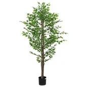 Sztuczne kwiaty - vidaXL Sztuczna roślina Ficus 1260 liści 200 cm zielona - miniaturka - grafika 1