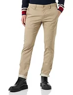 Spodenki męskie - Tommy Hilfiger Męskie spodnie tkane bleecker z nadrukiem struktury, Batique Khaki, 38 W / 34 L - miniaturka - grafika 1