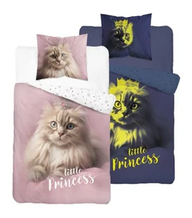 Pościel  bawełniana świecąca w ciemności 140x200 Fluo KOT - Pościel dla dzieci - miniaturka - grafika 1