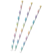 Słomki do napojów - Słomki Pastel Rainbow papierowe 19,7 cm 12szt - miniaturka - grafika 1