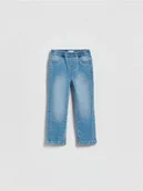 Spodnie i spodenki dla dziewczynek - Reserved - Jeansy straight z rozcięciami - niebieski - miniaturka - grafika 1