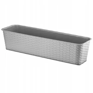 Doniczka balkonowa szara Rattan 60 cm - Donice Doniczka balkonowa szara Rattan 60 cm - Donice - miniaturka - grafika 1
