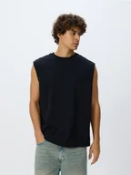 Koszulki męskie - Reserved - Bawełniany tank top - czarny - miniaturka - grafika 1