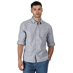 Regatta Regatta Męskie koszulki z długim rękawem, w stylu casual, fajny splot bawełniany, tykający pasek, 2XL RMS135 2TJ90 - Paski - miniaturka - grafika 1