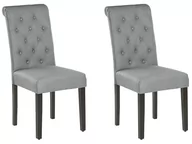 Krzesła - Shumee Zestaw 2 krzeseł do jadalni szary VELVA 226806 - miniaturka - grafika 1