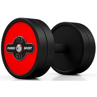 Marbo Sport HANTLA STALOWA GUMOWANA 17,5 KG CZERWONY POŁYS MW-HSG17.5-K5 - Hantle i ciężarki - miniaturka - grafika 1
