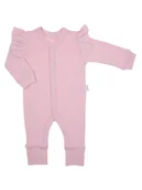 Pajacyki dla niemowląt - Niemowlęcy pajacyk bawełniany pudrowy Nicol r.62 - miniaturka - grafika 1