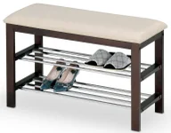 Szafki na buty - Drewniany stojak na obuwie siedzisko wenge K7-S04 - miniaturka - grafika 1