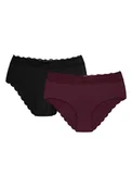 Majtki damskie - Majtki figi Fonza 2-pak Henderson czarny, bordowy L - miniaturka - grafika 1