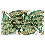 Ozdoby bożonarodzeniowe - Zawieszka na choinkę 9 cm zielono-złota 4 sztuki - miniaturka - grafika 1