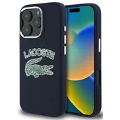 Etui i futerały do telefonów - Etui LACOSTE Silicone Cracked Logo MagSafe do Apple iPhone 16 Pro Max Granatowy - miniaturka - grafika 1