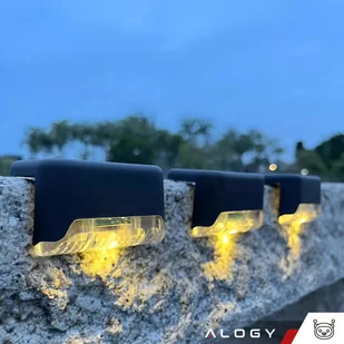 Lampa solarna ogrodowa LED na taras balkon schody balustradę z czujnikiem zmierzchu akumulator AAA czarna - Lampy ogrodowe - miniaturka - grafika 26