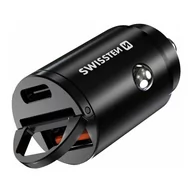 Adaptery i przejściówki - Ładowarka samochodowa SWISSTEN 30W, 2-portowy, USB-C, USB-A, USB Supercharge - miniaturka - grafika 1