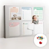 Tablice i flipcharty - Szkolna Tablica korkowa 60x40 cm, Kolorowe Pinezki, wzór Kolorowe notatki - miniaturka - grafika 1