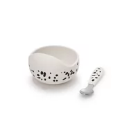Sztućce dla dzieci - Elodie Details - zestaw do karmienia - miseczka i łyżeczka - Dalmatian Dots - miniaturka - grafika 1