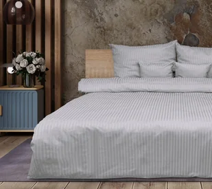 Pościel 220x200 adamaszkowa jasnoszara pasek 1 cm Matex - Pościel Pościel 220x200 adamaszkowa jasnoszara pasek 1 cm Matex - Pościel - miniaturka - grafika 1