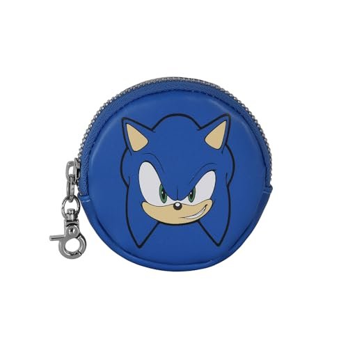Sega-Sonic Face -Portmonetka Cookie, Niebieska, 8,7 x 8,7 cm