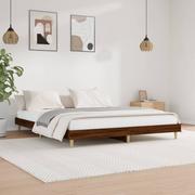 Łóżka - Rama łóżka, brązowy dąb, 200x200 cm, materiał drewnopochodny Lumarko! - miniaturka - grafika 1