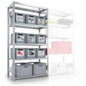 Szafy i regały magazynowe - META Regał półkowy CLIP, 330 kg, 2000x1000x500 mm, podstawowy 141091 - miniaturka - grafika 1